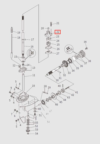 Корпус помпы для лодочного мотора T9.8 Sea-PRO