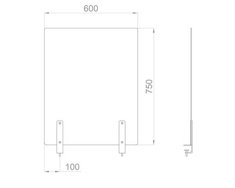 Защитный экран на струбцинах В. 600 мм