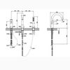 Gessi Goccia Смеситель для ванны на 3 отверстия, с встроенным в излив переключателем и ручным душем, цвет: хром 33637#031
