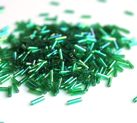 Стеклярус 6мм Миюки, 0179 Transparent Green AB