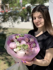 Букет Лиловый с пионами