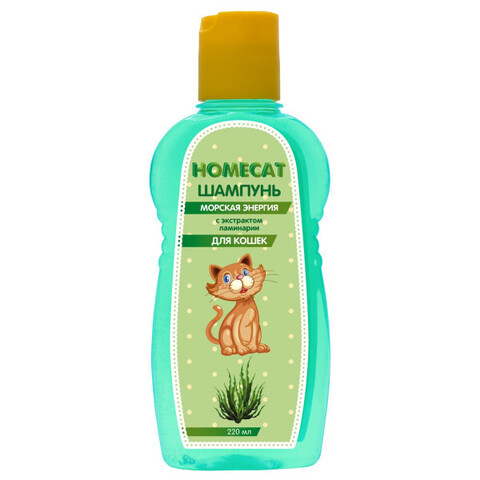 Homecat морская энергия шампунь для кошек с экстрактом ламинарии 220 мл