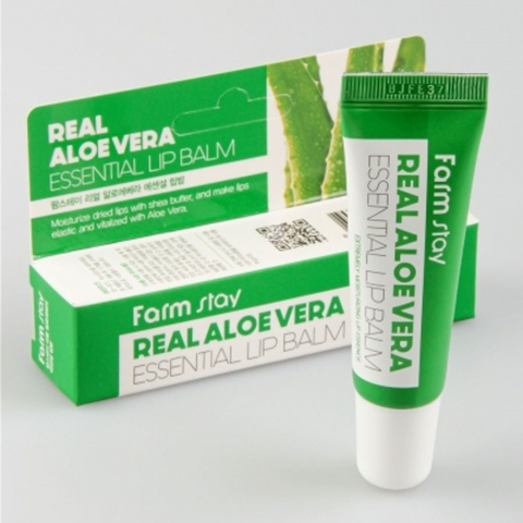 Farmstay Real essential lip balm Бальзам для губ суперувлажняющий с алоэ вера
