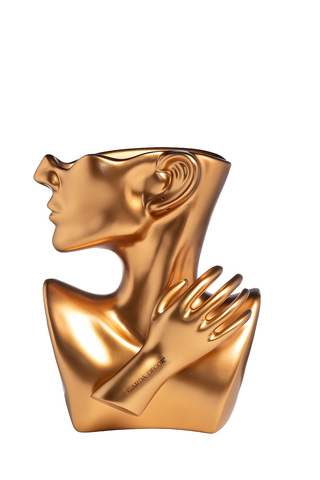 Кашпо настольное 19x11x24см Garda Decor Женский профиль золотой