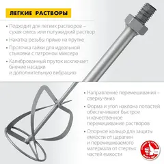 ЗУБР М14, d160 мм, насадка-миксер для тяжелых растворов 