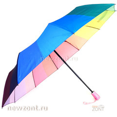 Женский зонт-радуга автомат M.N.S. с розовой рукояткой