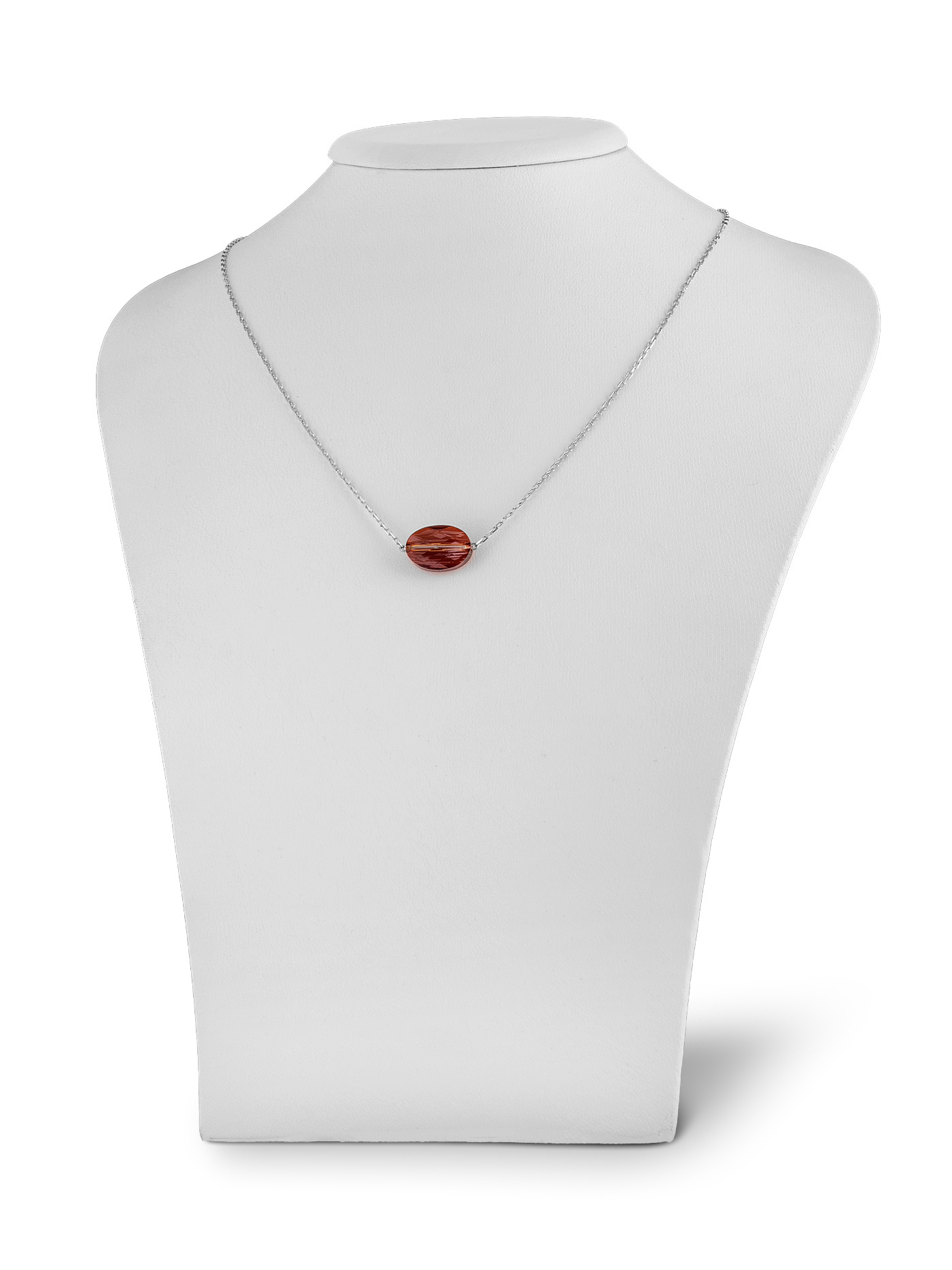 Серебряный чокер с кристаллом Swarovski Red Magma