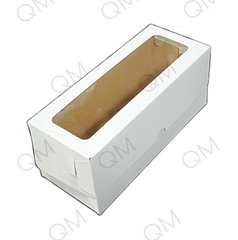 Коробка для рулета с вклеенным окном 300*120*120 мм (белая), 50шт