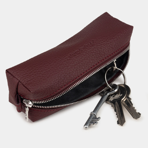 Ключница Coffre из кожи теленка бордового цвета