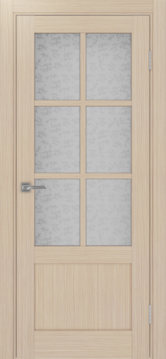 Дверь межкомнатная Оптима Порте Турин 541ПФ.2221, цвет беленый дуб, экошпон, стекло Дали