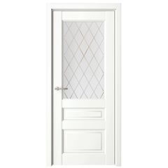 Купить Межкомнатная дверь экошпон винил Эрмитаж 2 белая стекло ромб
