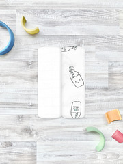 Сет из 2х муслиновых пелёнок Mjölk Молоко/White