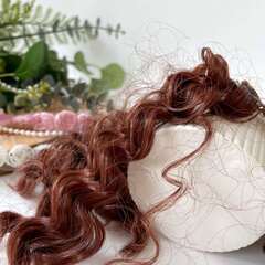 Волосы для кукол, трессы кудри-локоны-спиральки, цвет каштановый, длина 15 см*1 метр., набор 2 шт