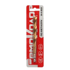 35-5-810 Сверло по металлу 10,0 x 133 мм, заточка 118 градусов, HSS TIN, 6-гранный хвостовик (РемоКолор)