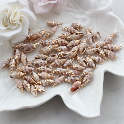 Подвеска Ракушка с позолотой 15-25 на 7-9 мм, РК052