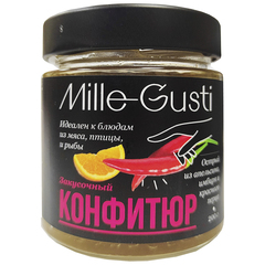 Конфитюр закусочный острый из апельсина, имбиря и красного перца Mille Gusti 200 г