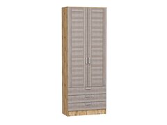 Шкаф двухстворчатый Стиль ШК-803 с ящиками Cappuccino Veralinga Дуб Вотан