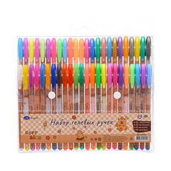 
          Ручка гелевая, Basir, цветные чернила, серия "Капибара", с блёстками, 48 шт