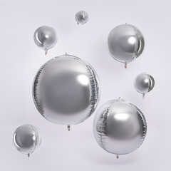 К Мини-сфера 3D, 15''/38 см, Серебро, 5 шт.
