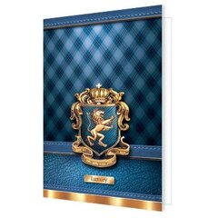 
          Открытка - мини двойная, подвеска, "Стильно", синий фон, золотой лев, 85х115 мм, без текста