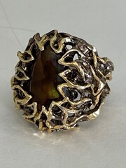 Огненный агат (кольцо из серебра)