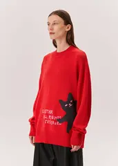 Джемпер ALL CATS RESERVED красного цвета