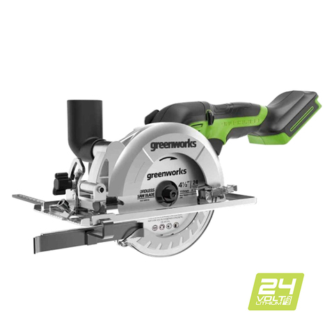 Циркулярная мини-пила Greenworks G24MCS 24V аккумуляторная, без АКБ и ЗУ