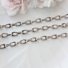 Цепочка с двойным звеном 20*8 мм, родий, 50 см, А044