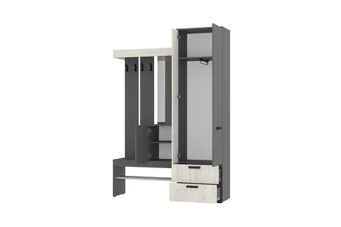 Прихожая Трамп графит / дуб крафт белый