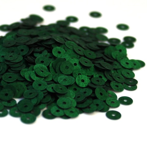 746W Пайетки плоские 3 мм, цвет зеленый не прозрачный матовый
