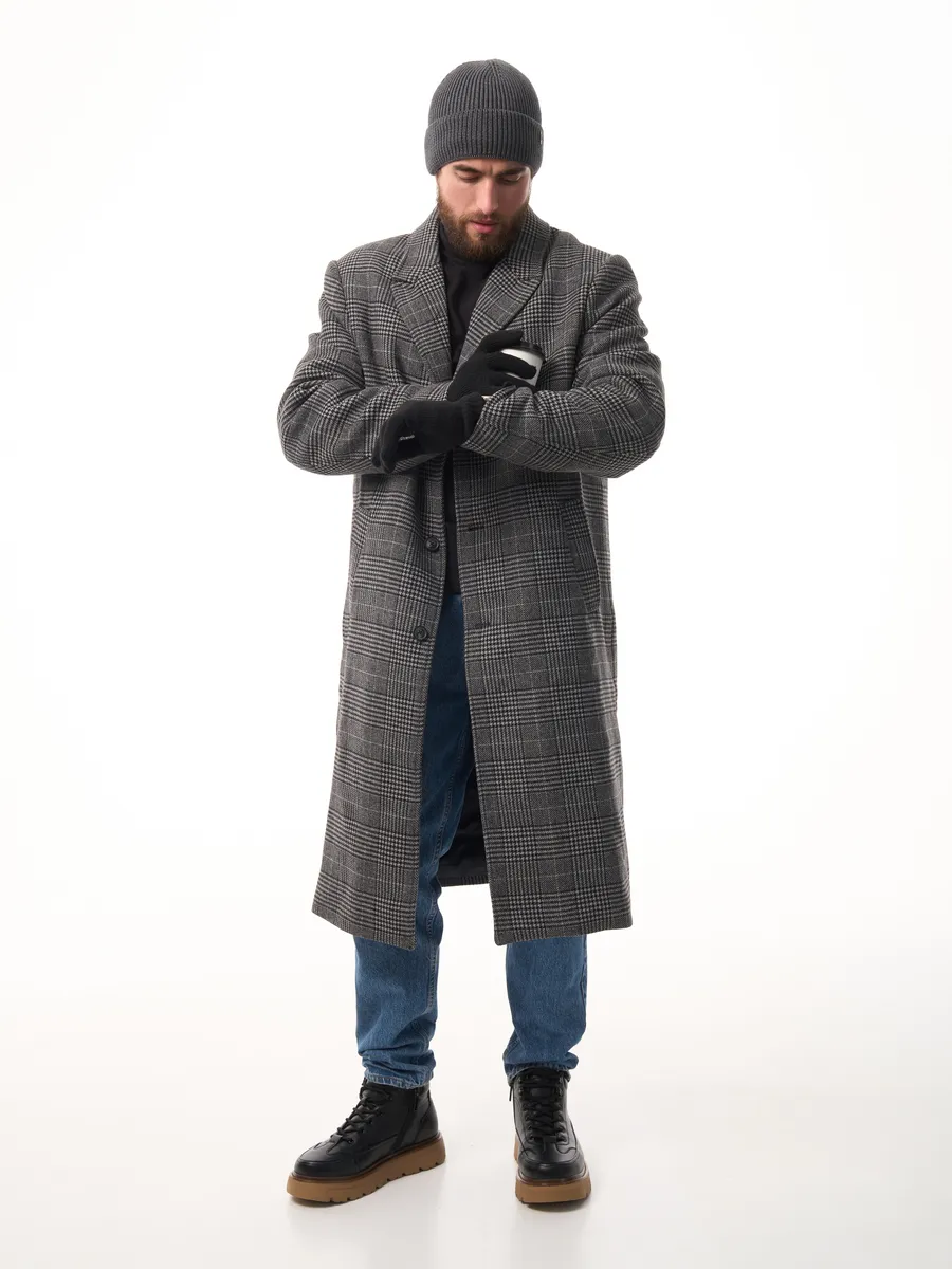 Шапка зимняя на флисе вязаная осень