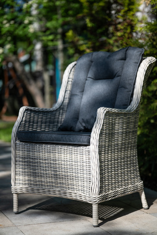 Кресло Besta Fiesta БЕРГАМО из искусственного ротанга, серый