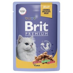 Влажный корм для кошек Brit Premium 0,085кг тунец в желе 14 паучей