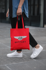 Мужская сумка-шоппер с принтом Бентли (Bentley) красная 001