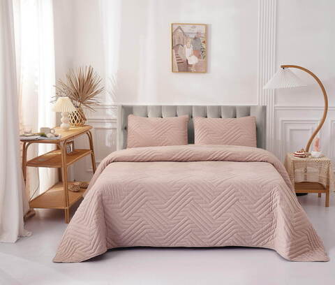 Покрывало 160х220 и наволочка 50х70 Sofi De MarkO Мориц розовое