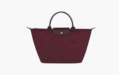 Longchamp Le Pliage Green Recycled Canvas Handbag "Deep Red"