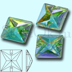 Купить стразы пришивные оптом Square Peridot AB