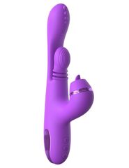 Фиолетовый вибратор с тройной стимуляцией Intimotion Pulse Pro - 24 см. - 