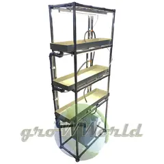 Домашняя стеллажная многоярусная гидропонная установка SLIM 3 ЯРУСА 180x850x350мм