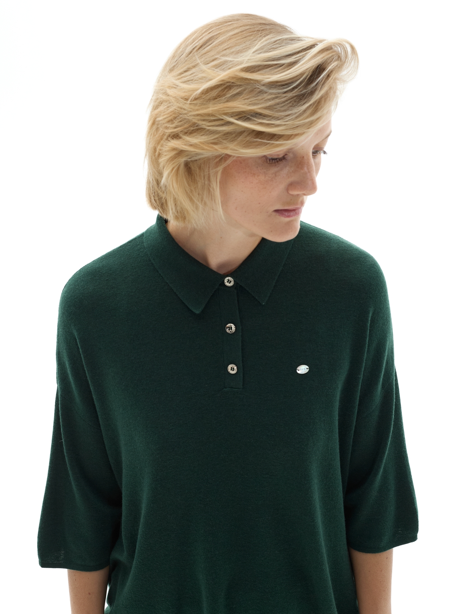 Зеленая трикотажная футболка-поло