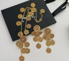 Серьги длинные МОНЕТЫ style by YSL
