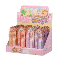 
          Карандаш автоматический, чернографитный, JIANDAN, с запасными грифелями, 4 цвета корпуса с капибарой, 24 шт