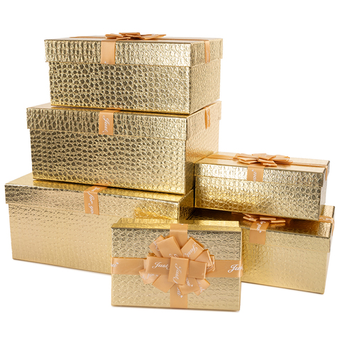 Коробка одиночная, Прямоугольник, Эффектный подарок, Золото, Металлик, 21*14*8 см, 1 шт.