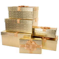 Коробка одиночная, Прямоугольник, Эффектный подарок, Золото, Металлик, 21*14*8 см, 1 шт.