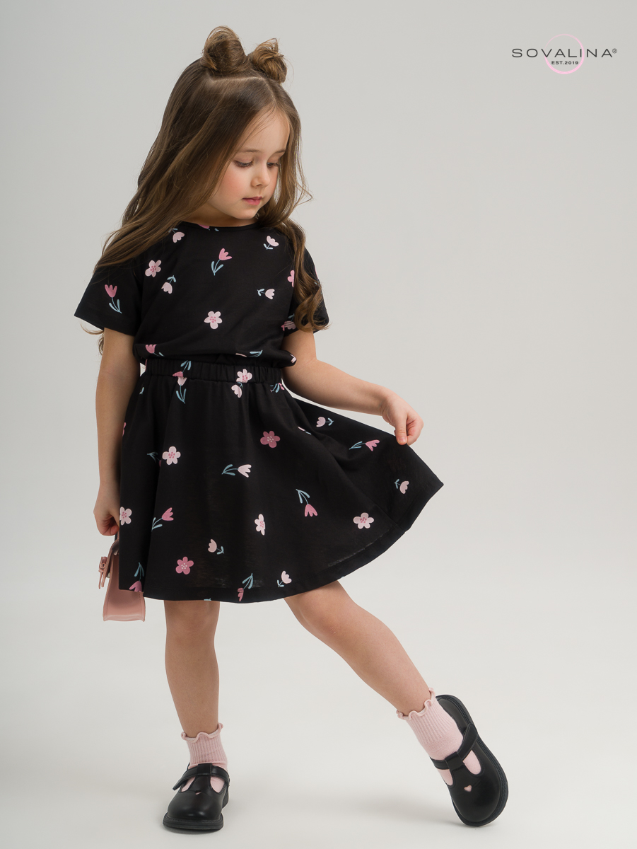 Костюм Мальвина SG тюльпаны на черном New