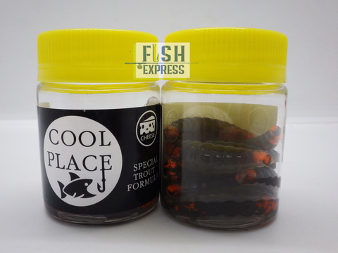 Форелевая силиконовая приманка COOL PLACE MAGGOT 1.6  цвет ЧЁРНЫЙ (ОРАНЖЕВАЯ КРОШКА) СЫР