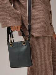 Сумка кожаная кросс-боди Deboro 30347 асфальт