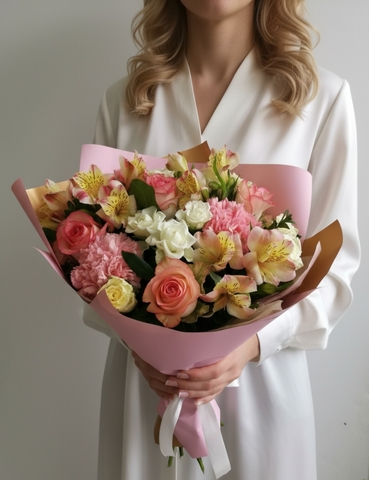 Букет с розами Прекрасной Мисс