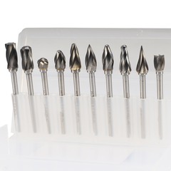 Набор бор-фрез твердосплавных 10шт HM S=3мм D=6мм ALU H-Tools 116003-6AHT