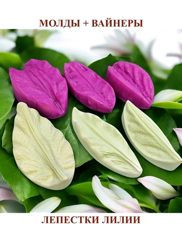 Молды пластиковые+Вайнеры силиконовые лепестки лилии волна 3шт